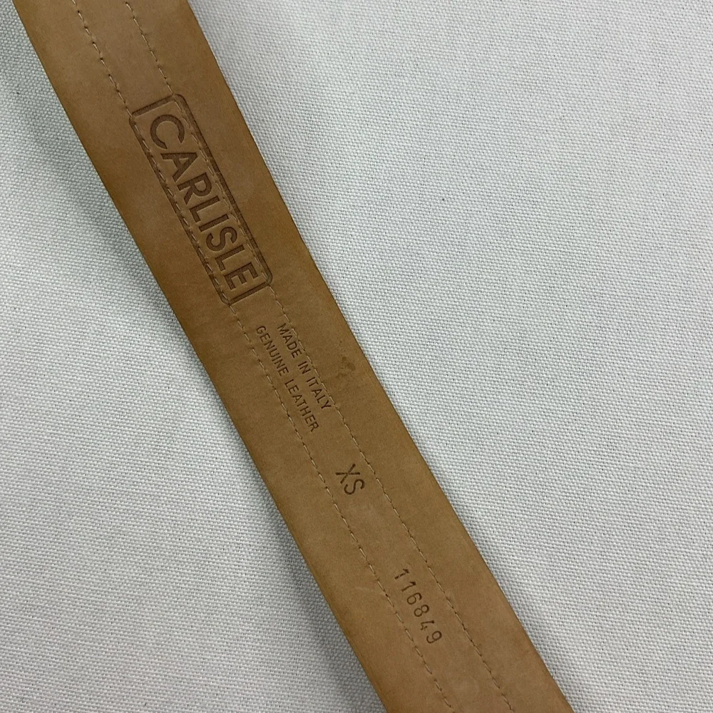 Carlisle Belt Taupe Colored Medium Italy Women Oval Shaped Brass Buckle Fashion